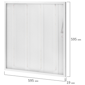 Светильник светодиодный с драйвером АРМСТРОНГ SONNEN ЭКО, 4000 K, нейтральный белый, 595х595х19 мм, 36 Вт, прозрачный, 237152