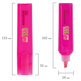 Текстовыделитель STAFF "EVERYDAY HL-720", РОЗОВЫЙ, линия 1-5 мм, скошенный наконечник, 152554