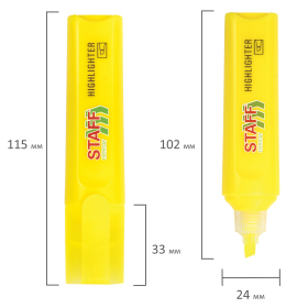 Текстовыделитель STAFF "EVERYDAY HL-720", ЖЕЛТЫЙ, линия 1-5 мм, скошенный наконечник, 152553