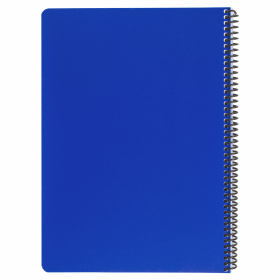 Тетрадь А4 120 л. BRAUBERG "Metropolis", спираль пластиковая, клетка, обложка пластик, СИНИЙ, 404739