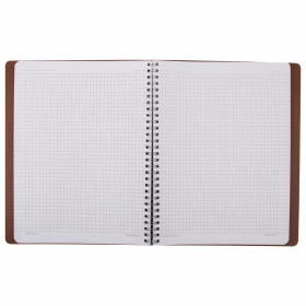 Тетрадь БОЛЬШОЙ ФОРМАТ (200x252 мм) В5, BRAUBERG "Office PRO", под кожу, гребень, клетка, 80 л., коричневый, 111047
