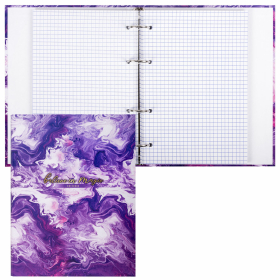 Тетрадь на кольцах А5 165х215 мм, 120 листов, твердый картон, клетка, BRAUBERG, "Blur", 404714