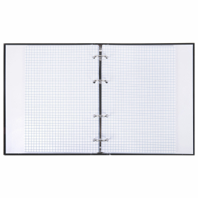 Тетрадь на кольцах А5 175х215 мм, 120 л., твердый картон, клетка, BRAUBERG "Minimal black", 404713