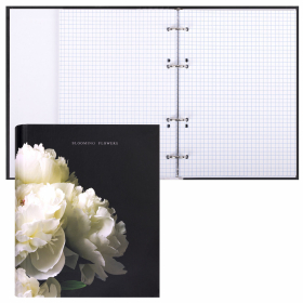 Тетрадь на кольцах А5 175х215 мм, 120 листов, твердый картон, фольга, клетка, BRAUBERG, "Bloom", 404721