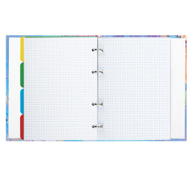 Тетрадь на кольцах А5 (175х215 мм), 120 листов, твердый картон, клетка, с разделителями, BRAUBERG, Blur, 404087