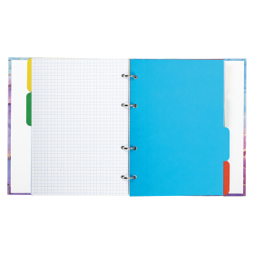 Тетрадь на кольцах А5 (175х215 мм), 120 листов, твердый картон, клетка, с разделителями, BRAUBERG, Marble, 404086