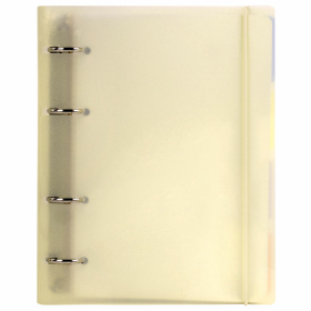 Тетрадь на кольцах А5 175х220 мм, 120 л., пластик с блестками, с резинкой и разделителями, BRAUBERG, Желтый, 404631