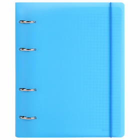 Тетрадь на кольцах А5 175х220 мм, 120 л., пластик, с резинкой, BRAUBERG, Синий, 404617