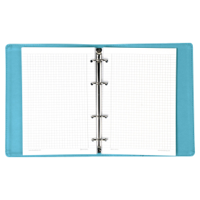 Тетрадь на кольцах А5 (180х220 мм), 120 листов, под кожу, клетка, BRAUBERG "Fusion", коричневый/голубой, 129995