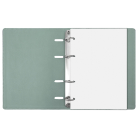 Тетрадь на кольцах А5 (180х220 мм), 120 листов, под кожу, клетка, BRAUBERG "Joy", бирюзовый/серо-голубой, 129993