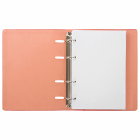 Тетрадь на кольцах А5 (180х220 мм), 120 листов, под кожу, клетка, BRAUBERG "Joy", розовый/светло-розовый, 129990