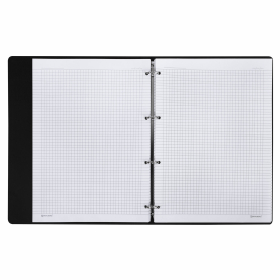 Тетрадь на кольцах БОЛЬШАЯ А4 (240х310 мм), 120 л., под кожу, BRAUBERG VISTA, "Гранаты", 404513