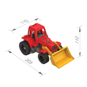 Трактор игрушечный с грейдером "Ижора", пластиковый, 20,8x11,1x11 см, НОРДПЛАСТ, 151