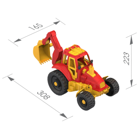 Трактор игрушечный с ковшом, "Классик" пластиковый, 29,1x16,5x19 см, НОРДПЛАСТ, 399