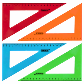 Треугольник пластиковый 30х18 см, ПИФАГОР, ассорти, 210794