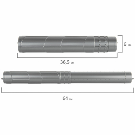 Тубус для чертежей телескопический, длина 36,5-64 см, формат А1, диаметр 6 см, серый, STAFF, 270560