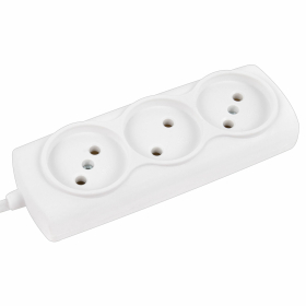 Удлинитель Р16-010, 3 розетки без заземления, 5 м, 2х0,75 мм, 1300 Вт, белый, 564