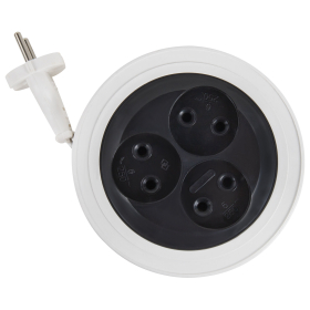 Удлинитель-рулетка Р16-008, 3 розетки без заземления, 5 м, 2х0,75 мм, 1300 Вт, белый, 323