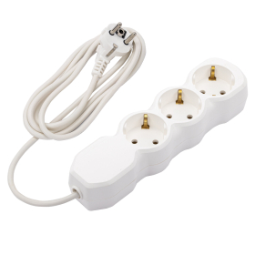 Удлинитель У10-003 3 розетки, с заземлением, 10 А, 1,8 м, белый, 7032