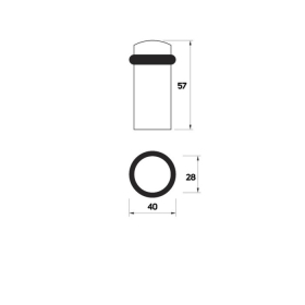 Упор дверной U301CP, d=28 мм, h=57 мм, цвет хром