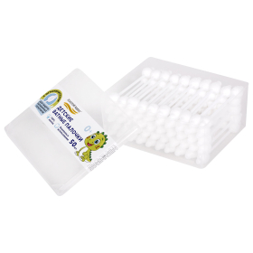 Ватные палочки детские 50 шт., с ограничителем, ЗОЛОТОЙ ИДЕАЛ, 100% хлопок, 116532