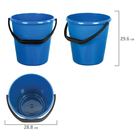 Ведро 12 л, без крышки, пластиковое, пищевое, с узором, цвет синий, мерная шкала, LAIMA, 603894