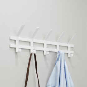 Вешалка настенная "Торонто-5", 168х580х85 мм, 5 крючков, металл, белая, ВНТ5 Б