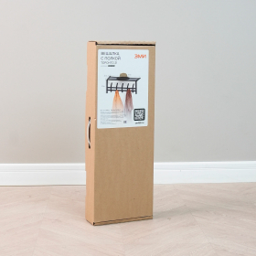 Вешалка настенная с полкой "Торонто-21", 270х670х270 мм, 5 крючков, металл, черная, ВСПТ21 Ч