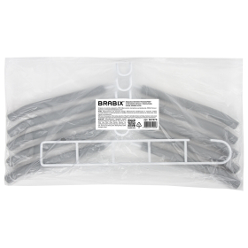 Вешалка-плечики трансформер, 5 плечиков, металл с покрытием, белые, BRABIX ULTRA, 607475