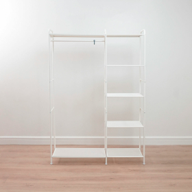 Вешалка-стеллаж "Валенсия-1", 1555х1090х300 мм, 7 полок, металл, белая, ГСВ1 Б