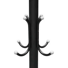 Вешалка-стойка SHT-CR450, 1,86 м, диск 37 см, 6 крючков + 4 дополнительных, металл/мрамор, черная, В1-50