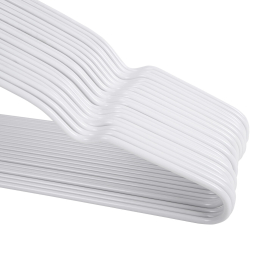 Вешалки-плечики для одежды, размер 48-50, металл, антискользящие, КОМПЛЕКТ 20 шт., белые, BRABIX PREMIUM, 608470
