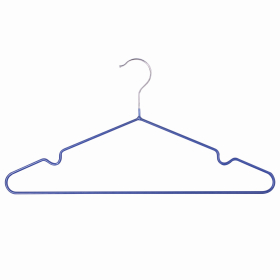 Вешалки-плечики, размер 48-50, КОМПЛЕКТ 10 шт., металл/ПВХ, перекладина, цвет синий, BRABIX "Стандарт", 601166