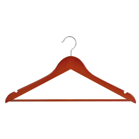 Вешалки-плечики, размер 48-50, КОМПЛЕКТ 5 шт., дерево, перекладина, цвет вишня, BRABIX "Стандарт", 601161