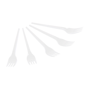 Вилка одноразовая пластиковая 165 мм, белая, КОМПЛЕКТ 100 шт., СТАНДАРТ, LAIMA, 603078