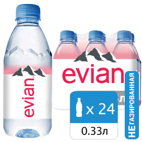 Вода негазированная минеральная EVIAN 0,33 л, 13860