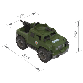 Военная машина игрушечная БОЕВАЯ "Дозор", пластиковая, 33,1x16,6x15,6 см, НОРДПЛАСТ, 240
