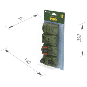 Военные машины игрушечные в наборе, пластиковые, 4 шт., 7x14x30 см, НОРДПЛАСТ, 349/1