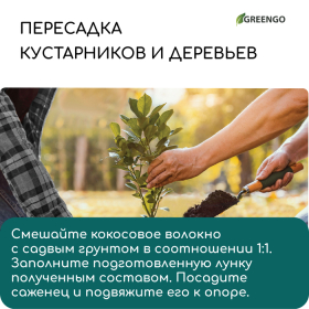 Волокно кокосовое, для мульчирования, 2 л, Greengo