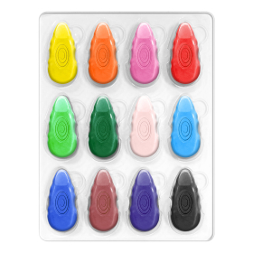 Восковые мелки фигурные BRAUBERG KIDS "Капельки", 12 цветов, 273094