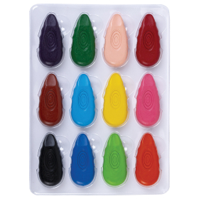 Восковые мелки фигурные BRAUBERG KIDS "Капельки", 12 цветов, 273094