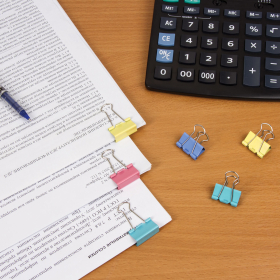 Зажимы для бумаг STAFF "Profit", КОМПЛЕКТ 12 шт., 25 мм, на 100 листов, цветные, картонная коробка, 225157