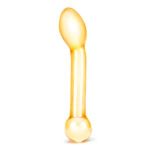 Золостистый стеклянный стимулятор простаты Honey Dripper - 17 см.